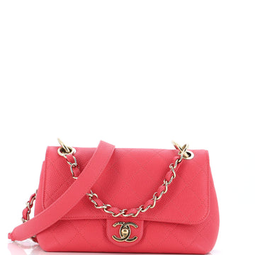 Chanel City Walk Flap Bag Quilted Caviar Small