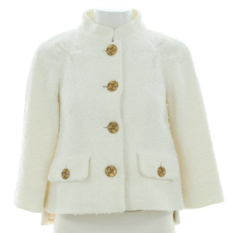 Chanel Women's Two Pocket Stand Collar Jacket Tweed