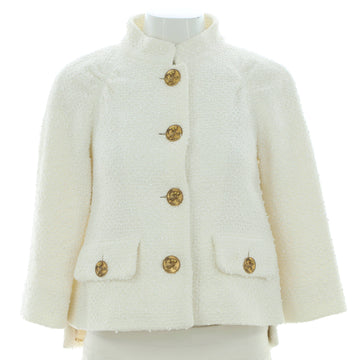 Chanel Women's Two Pocket Stand Collar Jacket Tweed