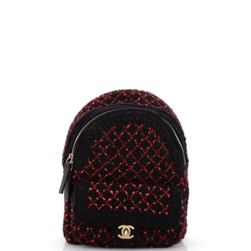Chanel CC Pocket Backpack Knit Fabric and Leather Mini