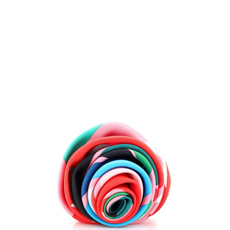 Hermes Rose Hair Clip Printed Silk