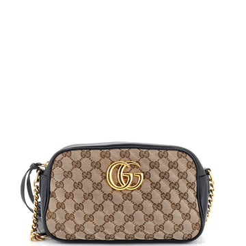 Gucci GG Marmont Shoulder Bag Diagonal Quilted GG Canvas Small