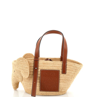 Loewe Elephant Basket Tote Raffia Small