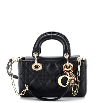 Christian Dior Lady D-Joy Bag Cannage Quilt Lambskin Micro