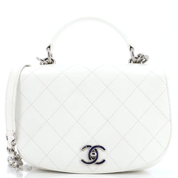 Chanel Ring My Bag Top Handle Bag Stitched Calfskin Medium