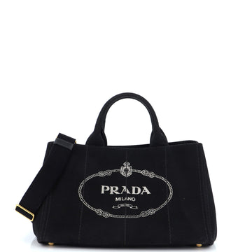 Prada Canapa Convertible Tote Canvas Medium