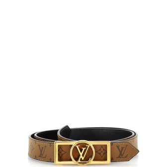 Louis Vuitton Dauphine Reversible Belt Reverse Monogram Canvas and Leather Thin