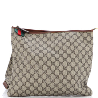 Gucci Web Loop Flat Messenger GG Coated Canvas Large