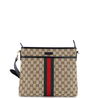 Gucci Front Pocket Web Messenger GG Canvas Small