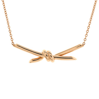 Tiffany & Co. Knot Pendant Necklace 18K Rose Gold