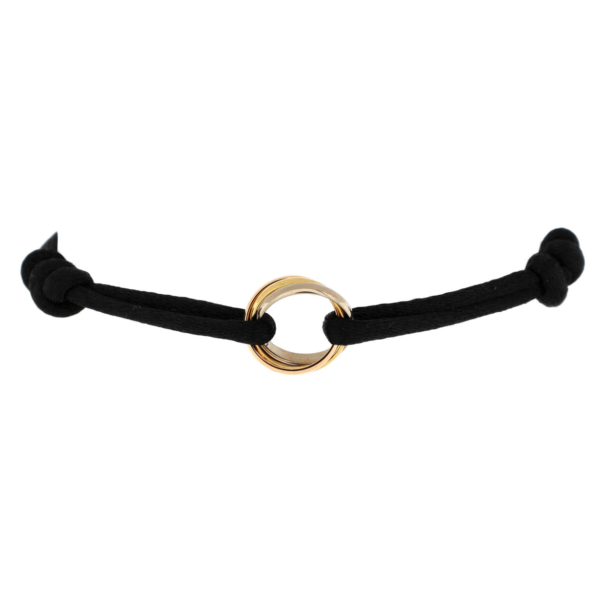 Cartier Trinity On Cord Bracelet Silk Cord With 18k Tricolor Gold