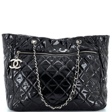 Chanel CC Charm Tote Quilted Patent Vinyl Large