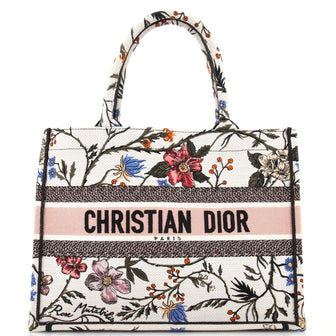 Christian Dior Book Tote Embroidered Canvas Medium
