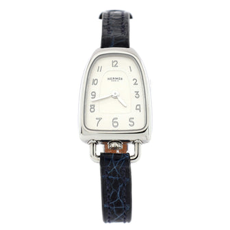 Hermes Galop d'Hermes Quartz Watch Stainless Steel and Alligator 20