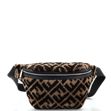 Fendi Zip Waist Bag Zucca Shearling