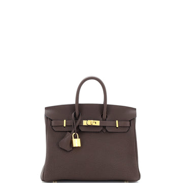 Hermes Birkin Handbag Brown Togo with Gold Hardware 25