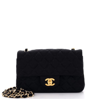 Chanel Classic Single Flap Bag Quilted Jersey Mini