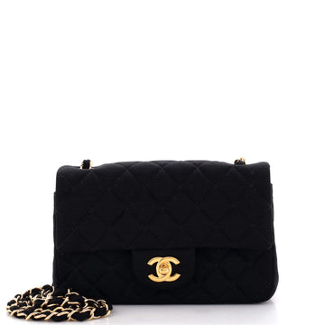Chanel Classic Single Flap Bag Quilted Jersey Mini