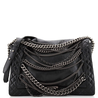 Chanel Boy Flap Bag Enchained Lambskin XL