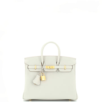 Hermes Birkin Handbag Grey Togo with Gold Hardware 25