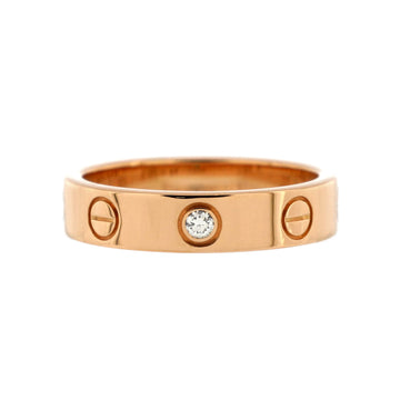 Cartier Love Wedding Band 1 Diamond Ring 18K Rose Gold with Diamond