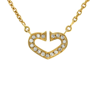 Cartier C Heart de Cartier Pendant Necklace 18K Yellow Gold with Pave Diamonds