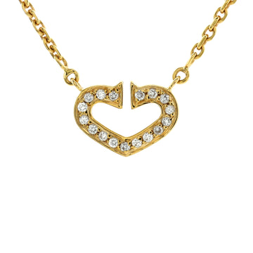 Cartier C Heart de Cartier Pendant Necklace 18K Yellow Gold with Pave Diamonds