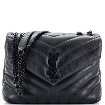 Saint Laurent Loulou Shoulder Bag Matelasse Chevron Leather Small
