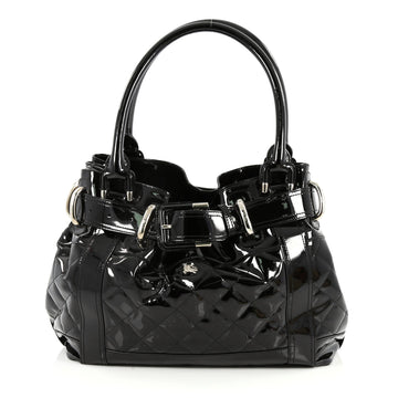 Burberry Beaton Bag Quilted Patent Large Black 2501101