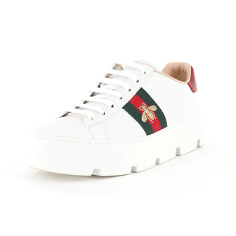 Gucci Women's Ace Web Platform Sneakers Leather