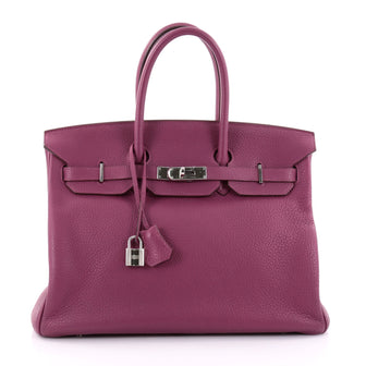 Hermes Birkin Handbag Purple Clemence with Palladium 2502102