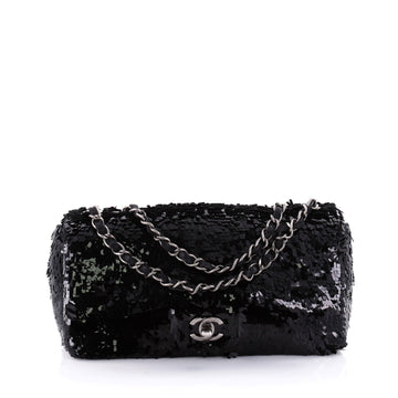 Chanel CC Chain Flap Bag Sequins Medium Black 2502701