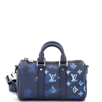 Louis Vuitton Keepall Bandouliere Bag Limited Edition Monogram Ink Watercolor Leather XS