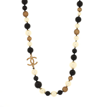 Chanel CC Choker Necklace Metal with Faux Pearls and Beads