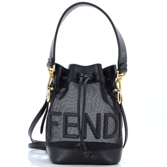 Fendi Mon Tresor Bucket Bag Mesh and Leather Mini