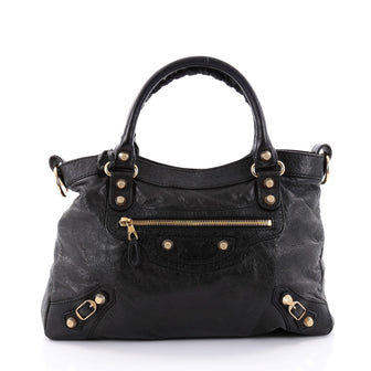 Balenciaga Town Giant Studs Handbag Leather Black 2503301