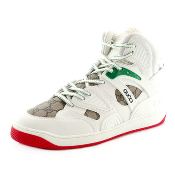 Gucci Men's Gucci Basket High-Top Sneakers GG Coated Canvas and Demetra
