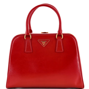 Prada Pyramid Top Handle Bag Vernice Saffiano Leather Medium