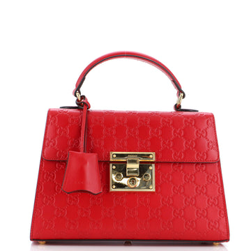 Gucci Padlock Top Handle Bag Guccissima Leather Small