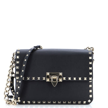 Valentino Garavani Rockstud Flip Lock Flap Bag Leather Medium
