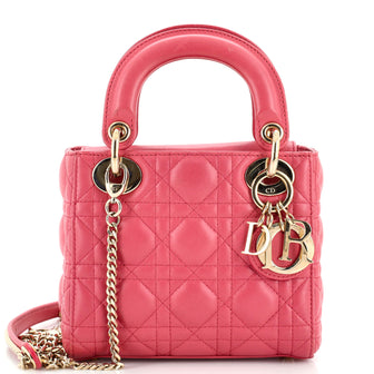 Christian Dior Lady Dior Chain Bag Cannage Quilt Lambskin Mini