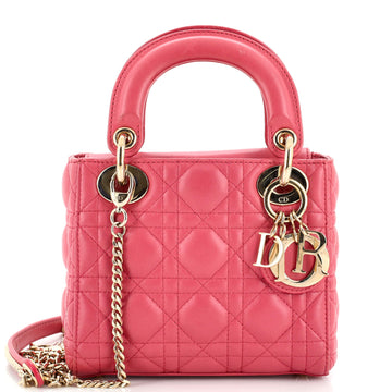 Christian Dior Lady Dior Chain Bag Cannage Quilt Lambskin Mini