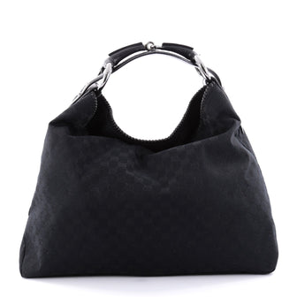 Gucci Horsebit Hobo GG Canvas Large Black 2503801