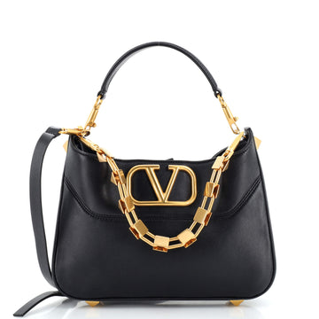 Valentino Garavani Stud Sign Open Hobo Leather
