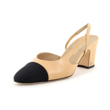 Chanel Women’s Cap Toe Slingback Pumps Leather