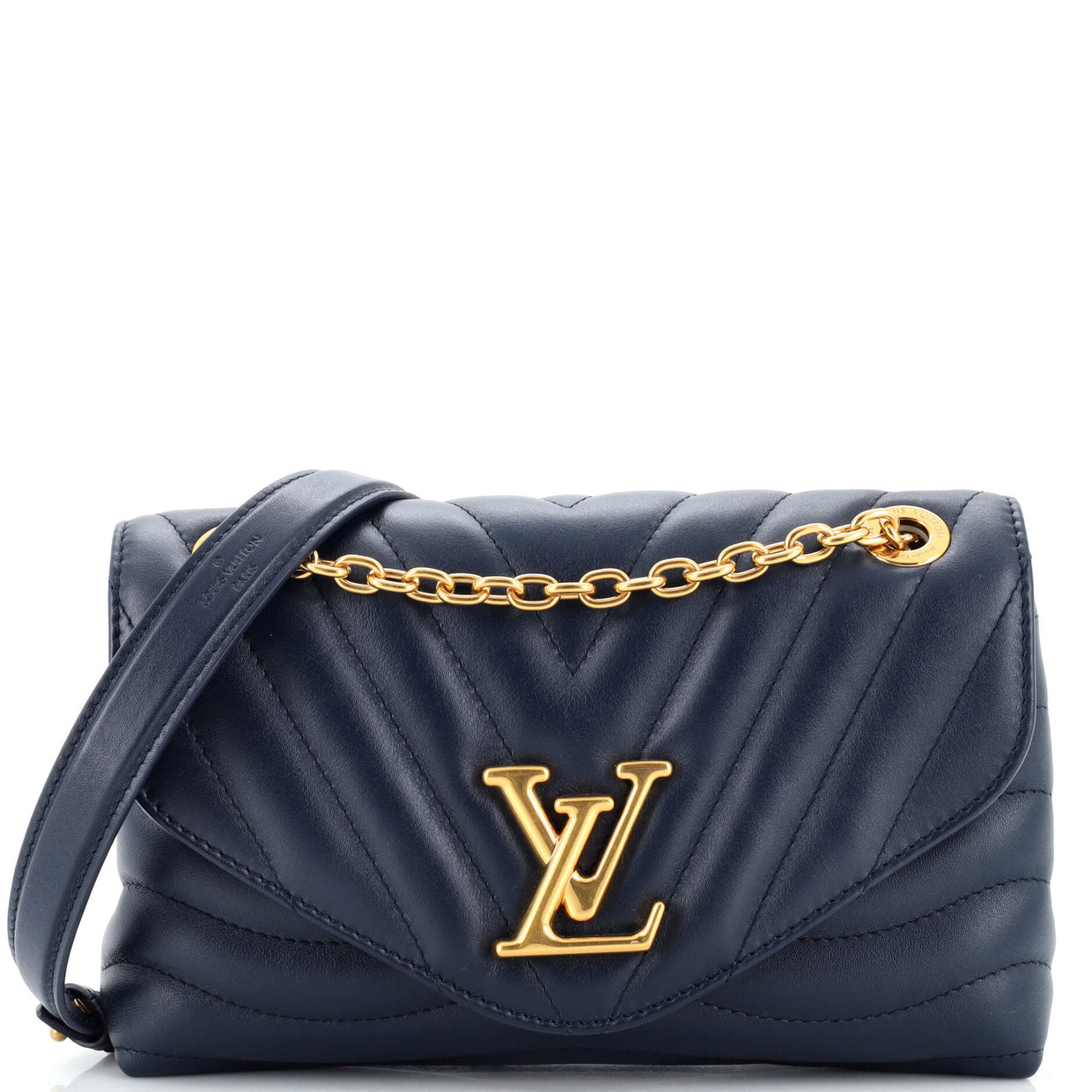Louis Vuitton New Wave Chain Bag NM Quilted Leather MM Blue 2504111