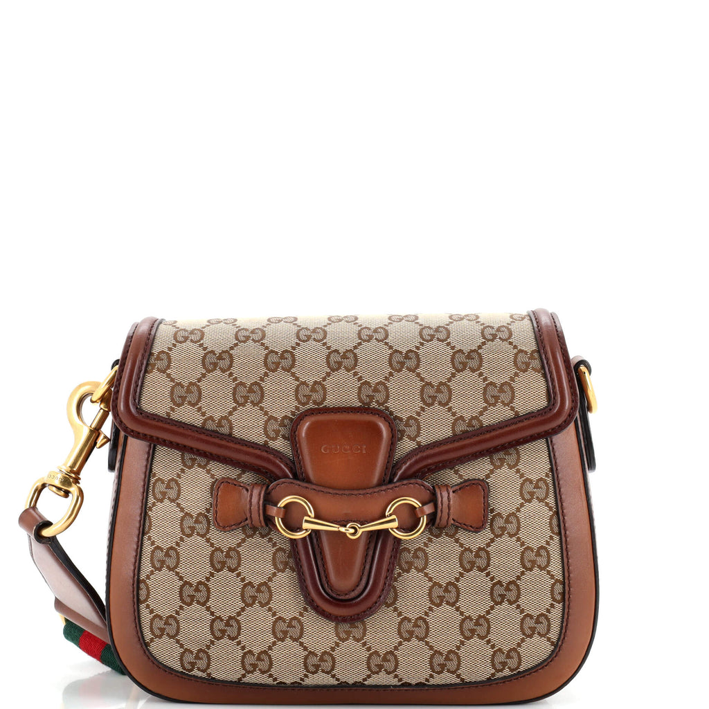 Gucci Lady Web Shoulder Bag GG Canvas Medium Brown 2504153