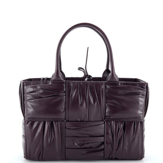 Bottega Veneta Arco Tote Maxi Intrecciato Plisse Leather Small