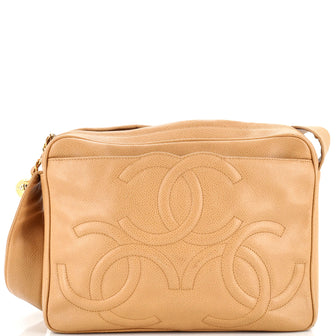 Chanel Vintage Triple CC Camera Shoulder Bag Caviar Medium