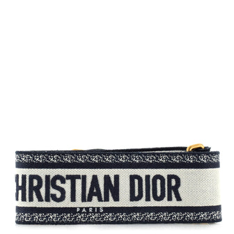 Christian Dior Logo Shoulder Strap Embroidered Canvas